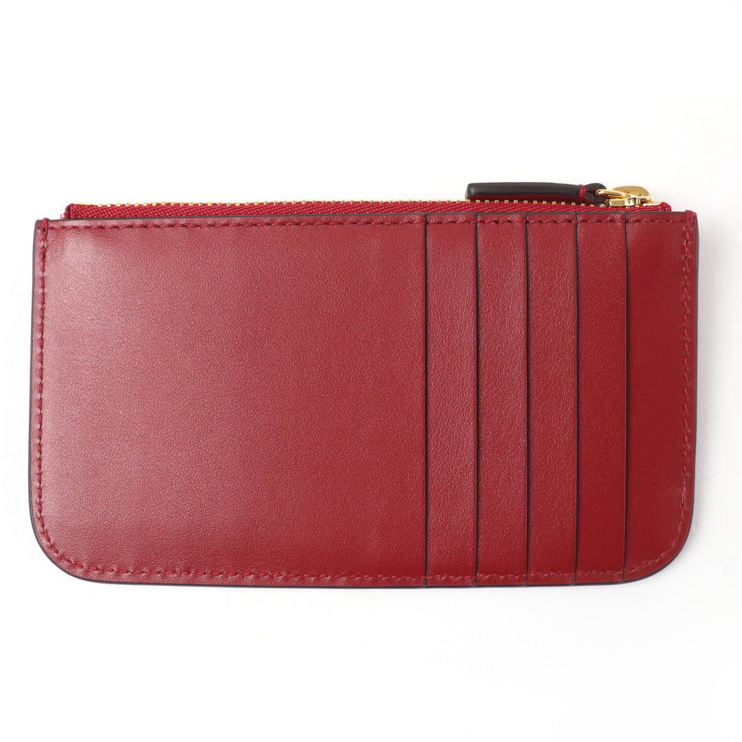 Excellent Cartier Coin case PANTHERE Graphic Leather Fragment Case Bordeaux