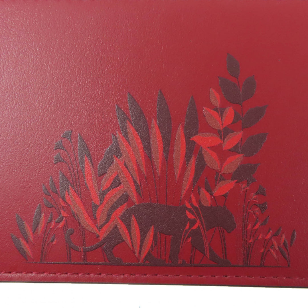 Excellent Cartier Coin case PANTHERE Graphic Leather Fragment Case Bordeaux