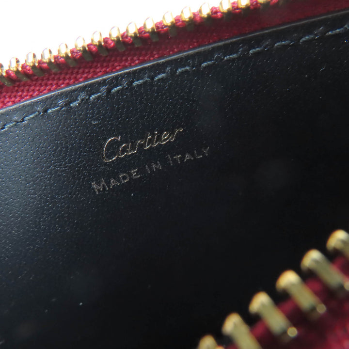 Excellent Cartier Coin case PANTHERE Graphic Leather Fragment Case Bordeaux