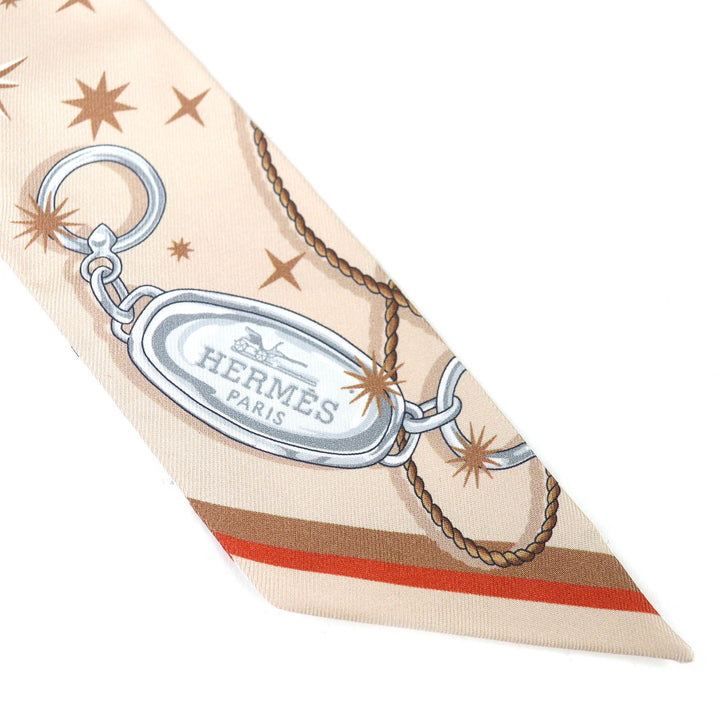 Pristine HERMES scarf Twilly C’est la Fete silk Women 062743S