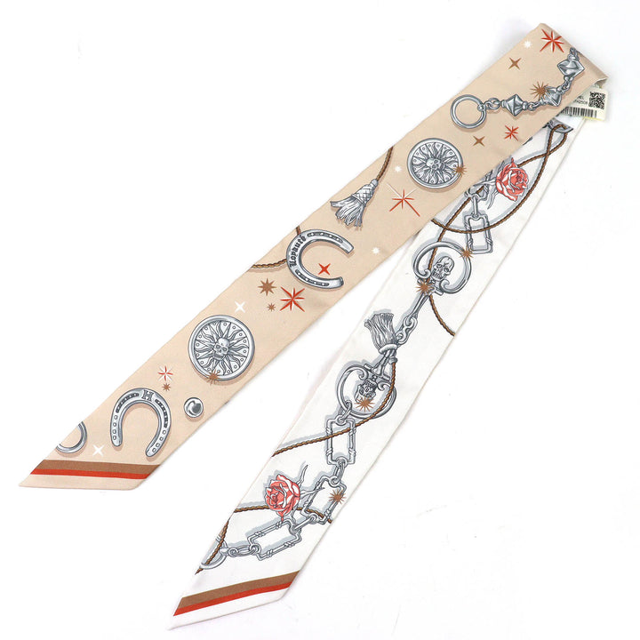 Pristine HERMES scarf Twilly C’est la Fete silk Women 062743S