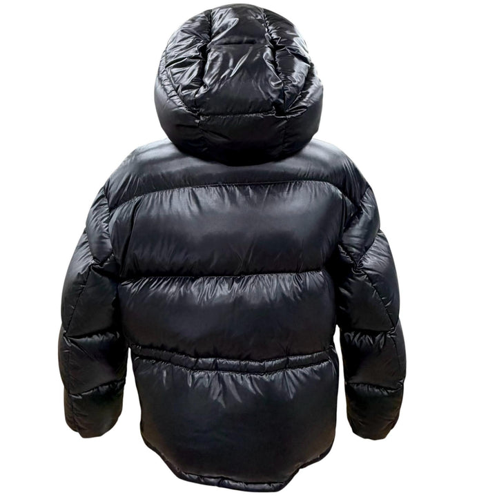 Pristine MONCLER Down jacket ABBAYE logo hooded zip up black Nylon Women 0