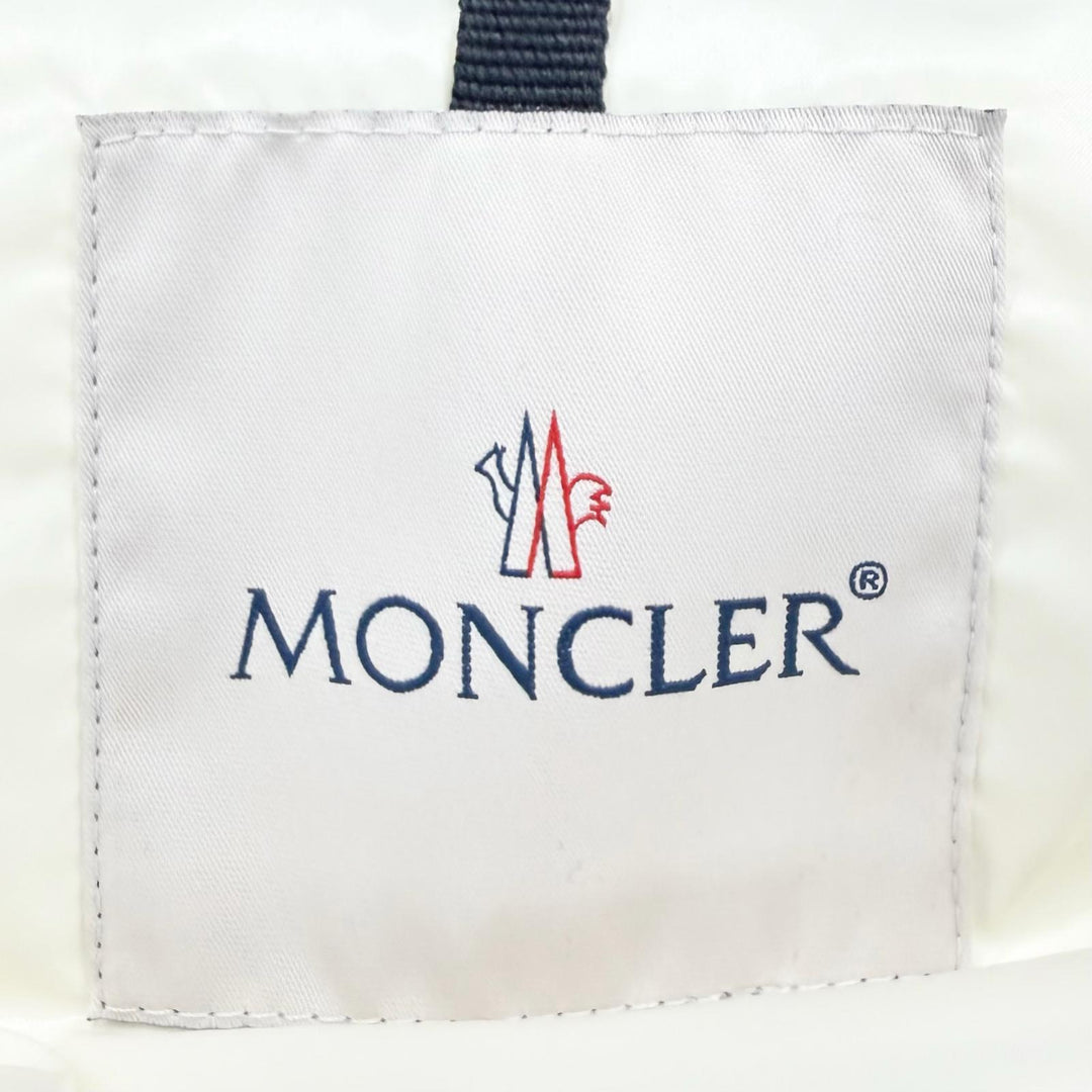 Pristine MONCLER Down jacket ABBAYE logo hooded zip up black Nylon Women 0