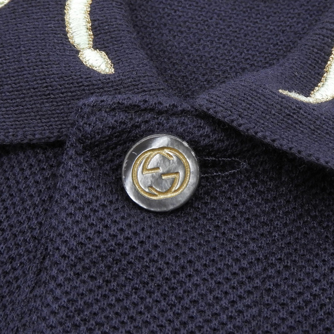 Excellent GUCCI Short sleeve polo shirt Navy cotton mens M 453865