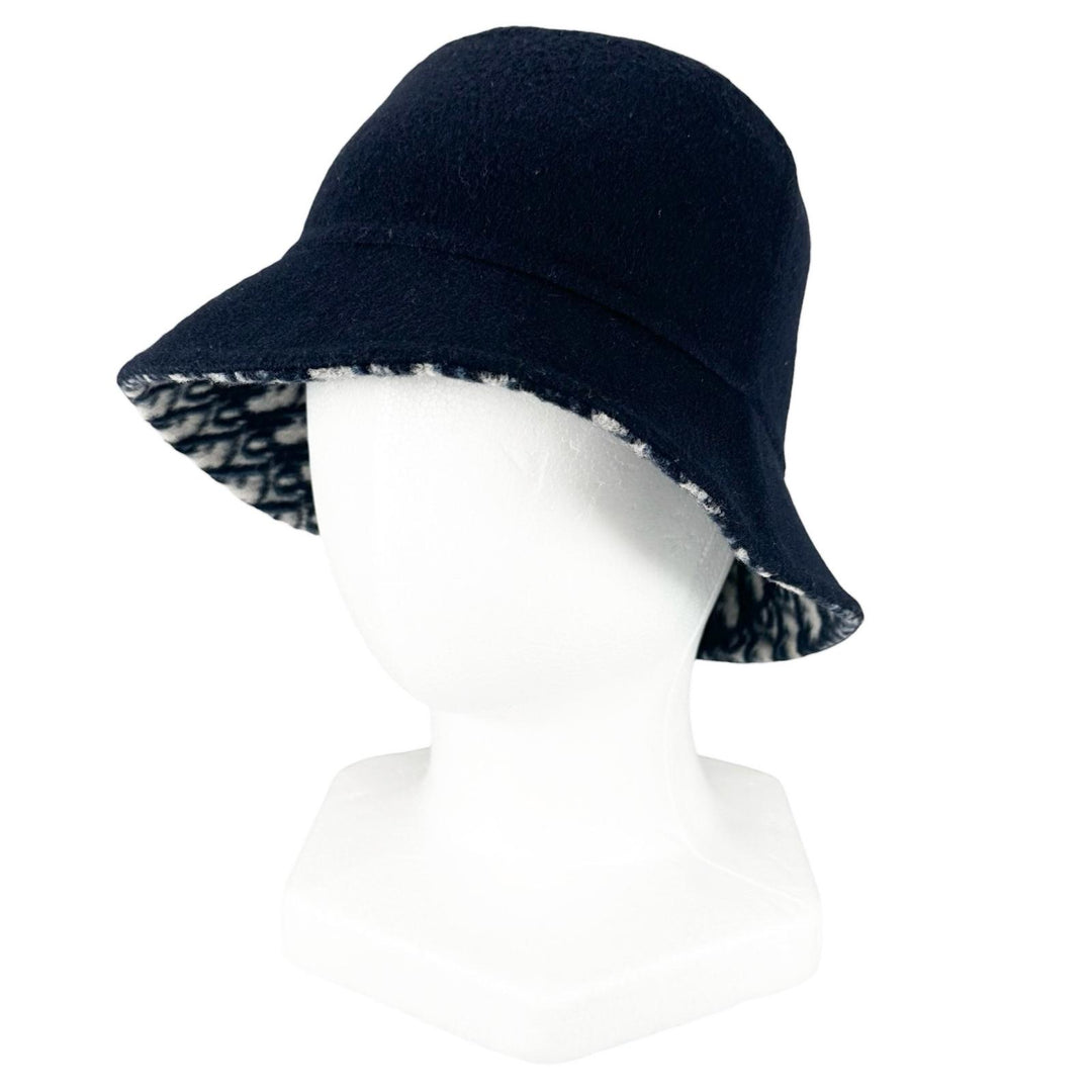 Excellent Christian Dior hat reversible Navy wool Women 57 11DCH923I100