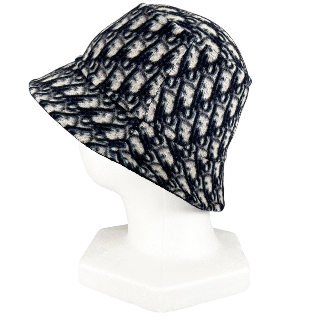 Excellent Christian Dior hat reversible Navy wool Women 57 11DCH923I100