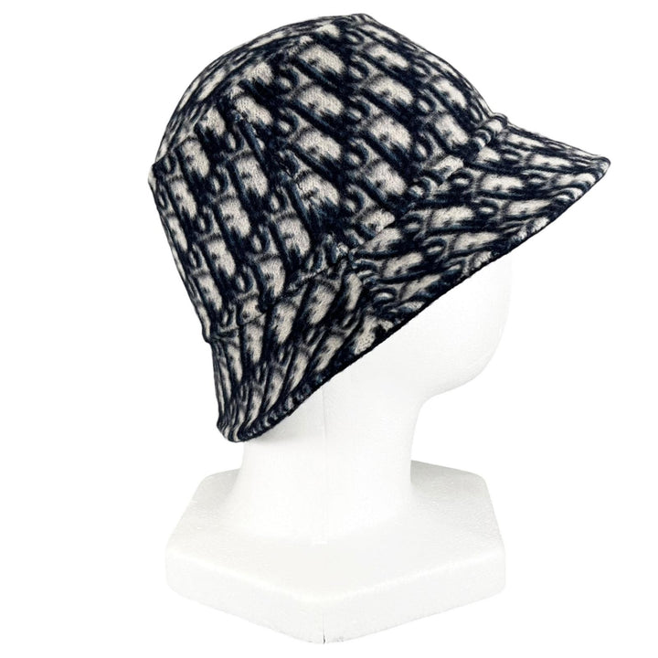 Excellent Christian Dior hat reversible Navy wool Women 57 11DCH923I100
