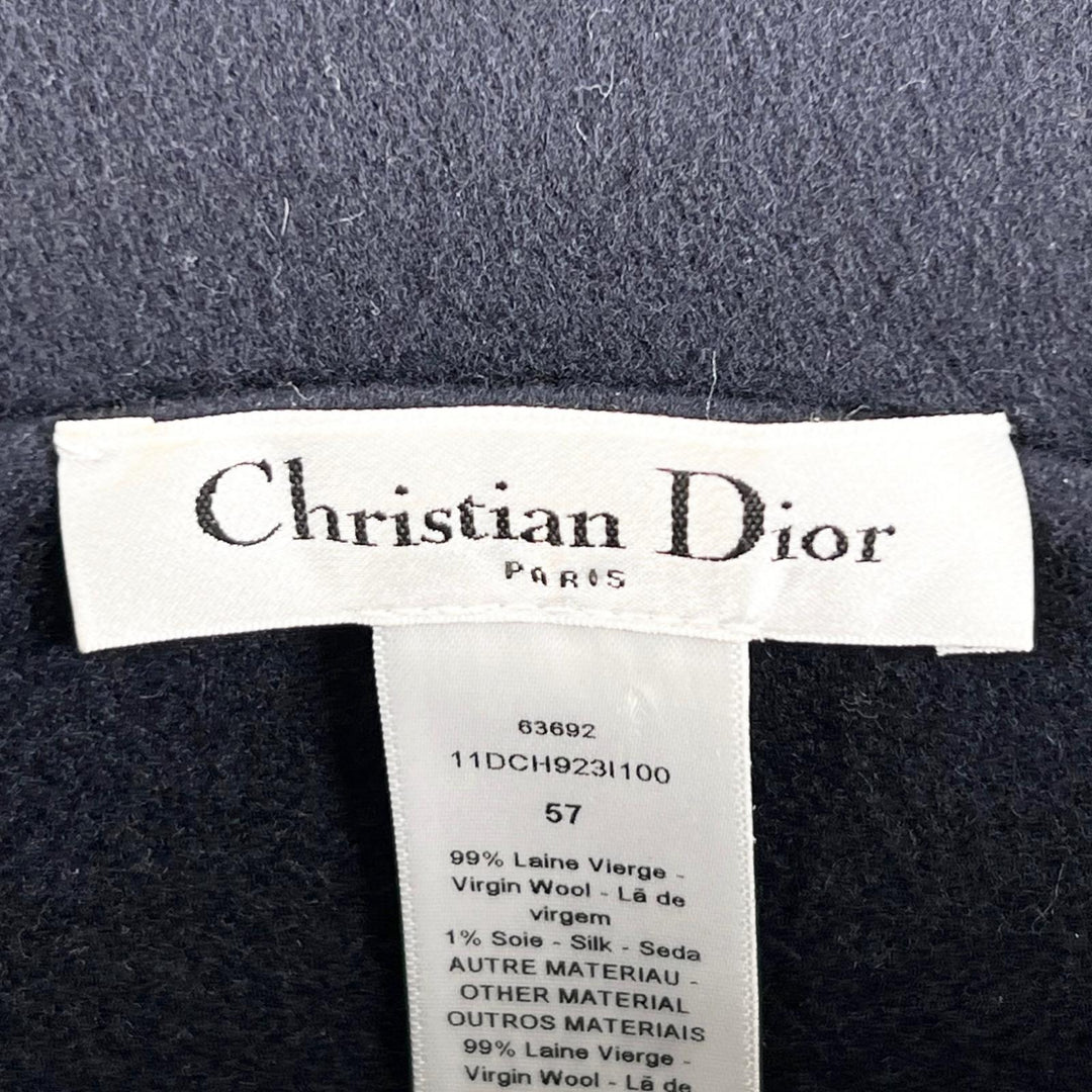 Excellent Christian Dior hat reversible Navy wool Women 57 11DCH923I100
