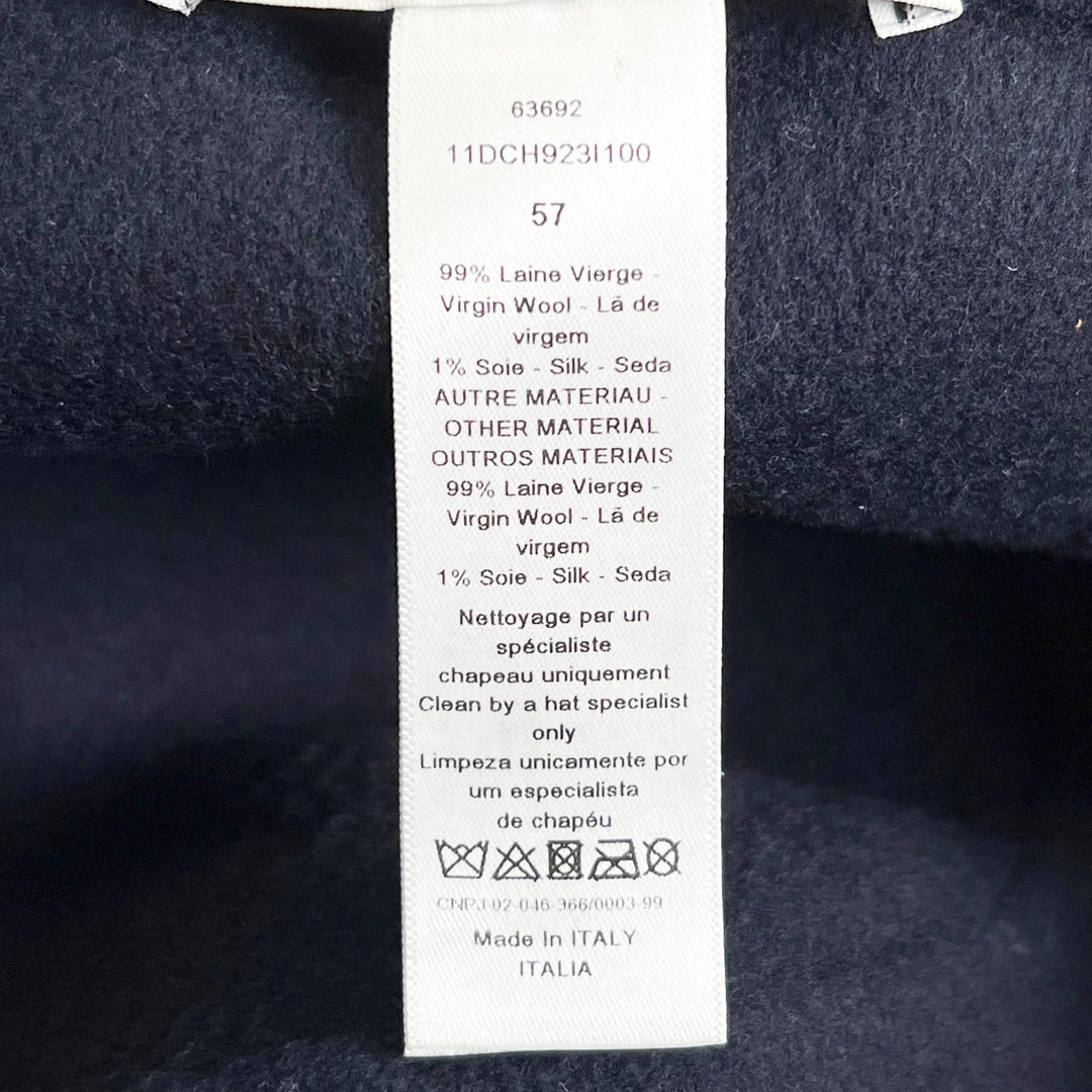 Excellent Christian Dior hat reversible Navy wool Women 57 11DCH923I100