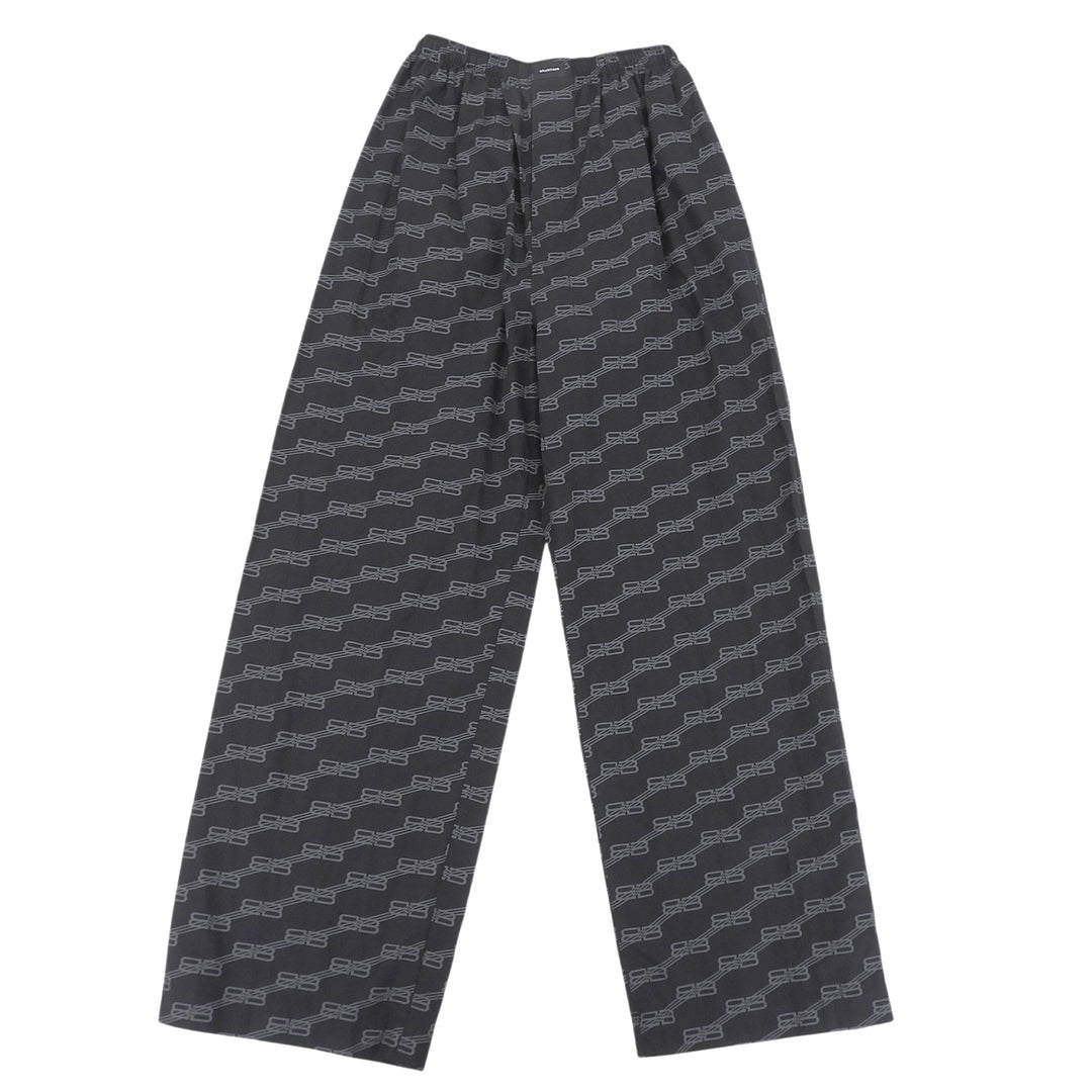 Pristine BALENCIAGA Pants BB Monogram Easy black cotton mens 46 658883
