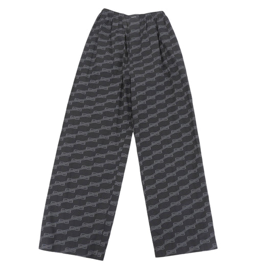 Pristine BALENCIAGA Pants BB Monogram Easy black cotton mens 46 658883