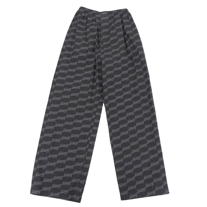 Pristine BALENCIAGA Pants BB Monogram Easy black cotton mens 46 658883