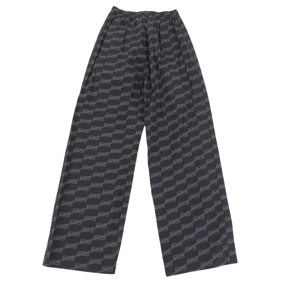 Pristine BALENCIAGA Pants BB Monogram Easy black cotton mens 46 658883