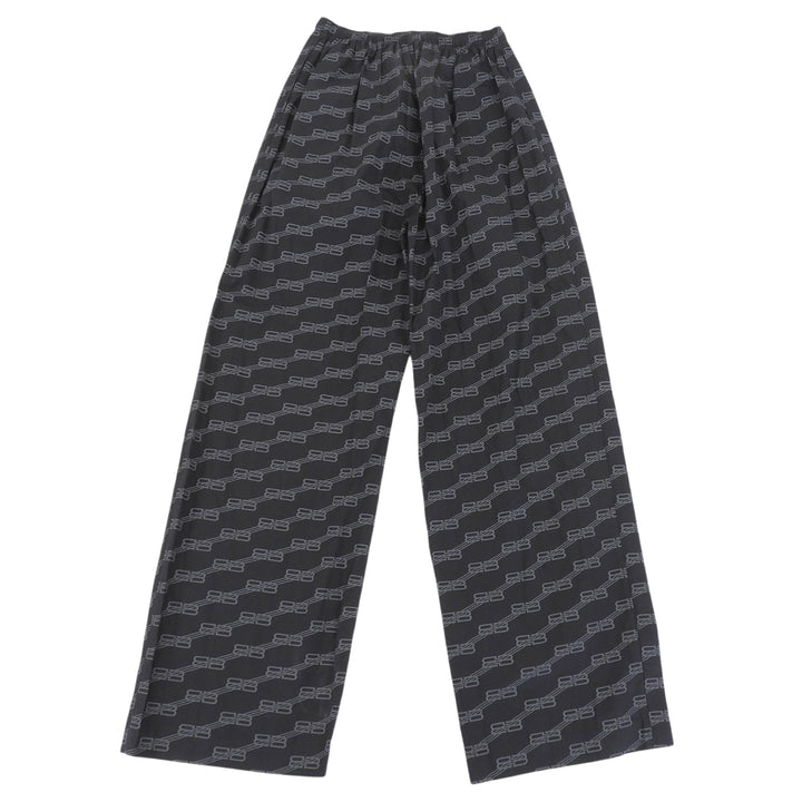 Pristine BALENCIAGA Pants BB Monogram Easy black cotton mens 46 658883