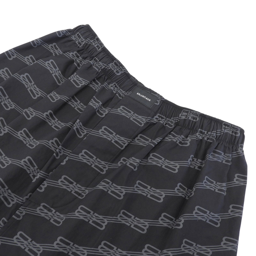 Pristine BALENCIAGA Pants BB Monogram Easy black cotton mens 46 658883