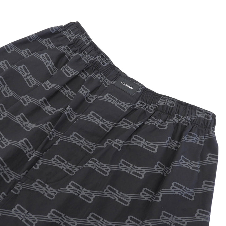 Pristine BALENCIAGA Pants BB Monogram Easy black cotton mens 46 658883