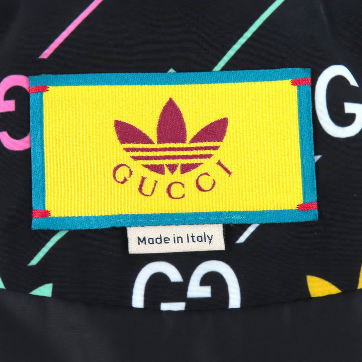 Excellent GUCCI adidas Blouson Trefoil Stripe Padded Zip Jacket black 722262