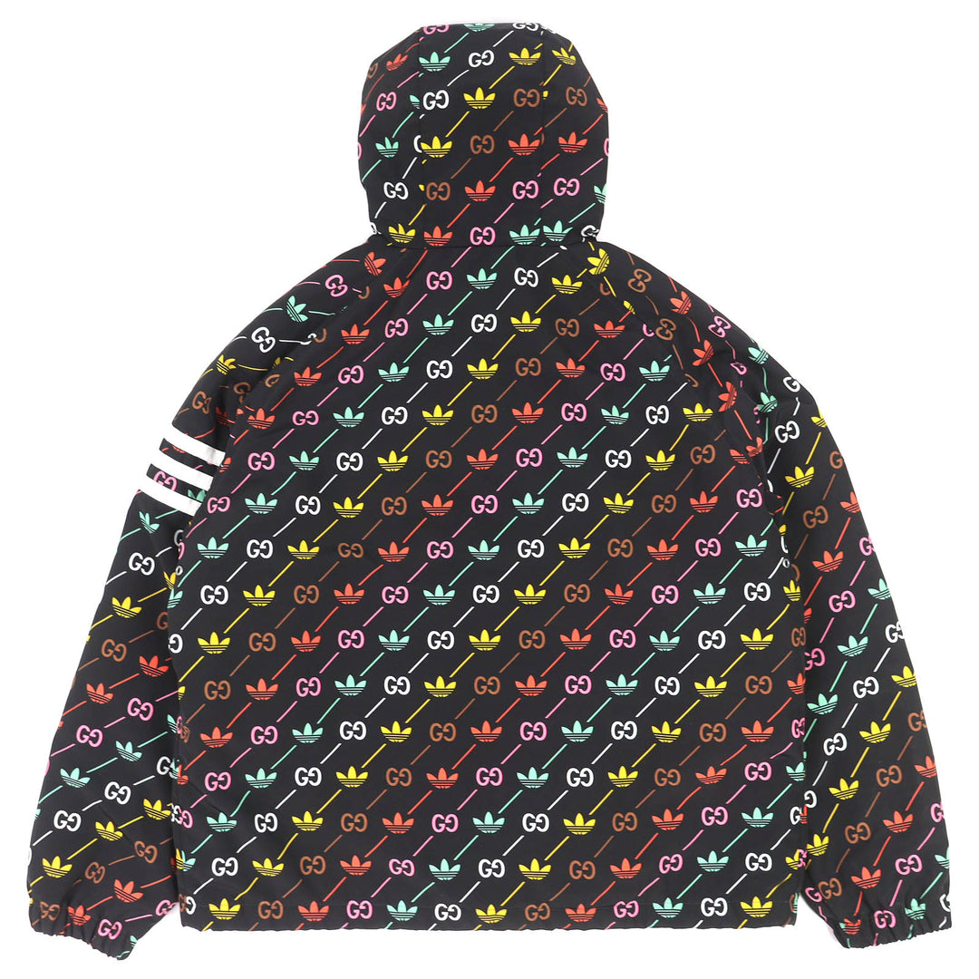 Excellent GUCCI adidas Blouson Trefoil Stripe Padded Zip Jacket black 722262