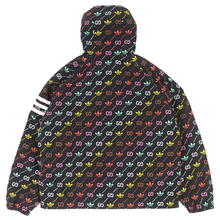 Excellent GUCCI adidas Blouson Trefoil Stripe Padded Zip Jacket black 722262