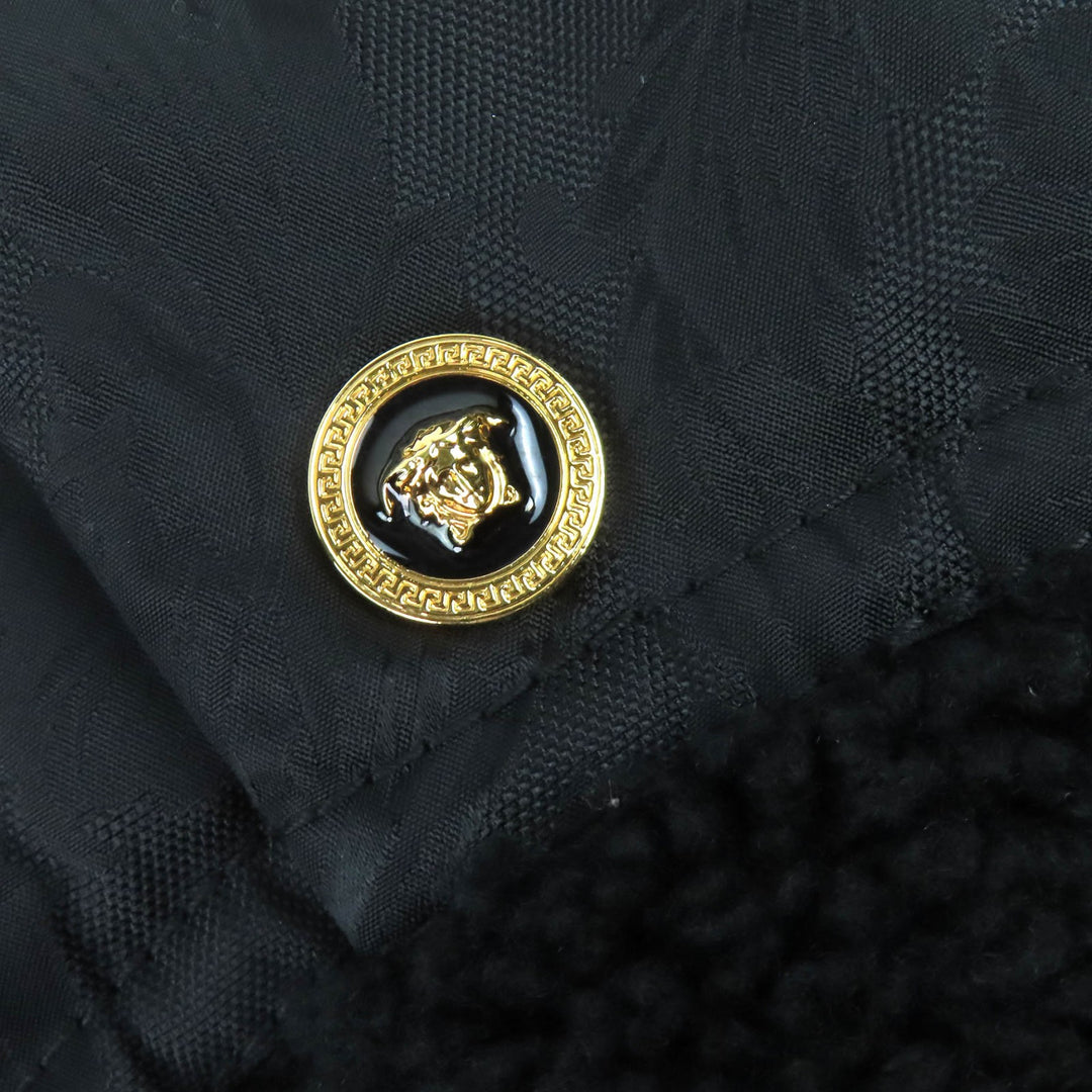 Excellent VERSACE Blouson Medusa buttons full logo pattern lining boa 44 1010223