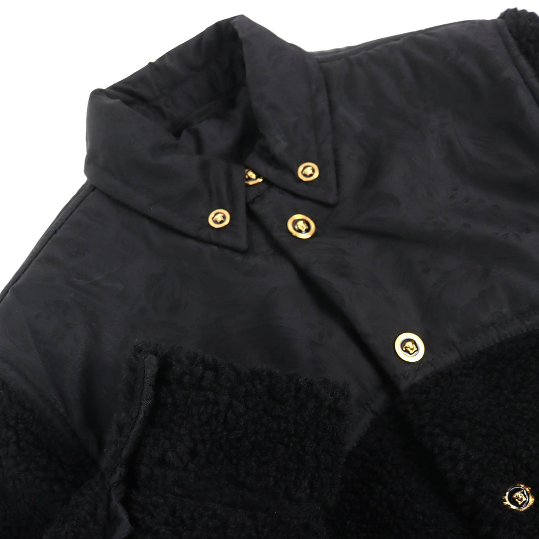 Excellent VERSACE Blouson Medusa buttons full logo pattern lining boa 44 1010223
