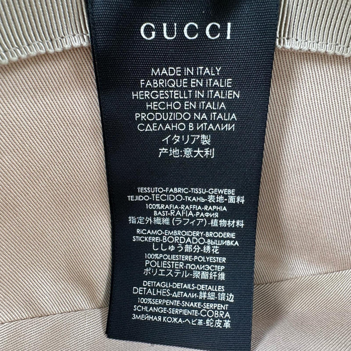 Great GUCCI hat GG pattern straw hat natural Raffia Women S