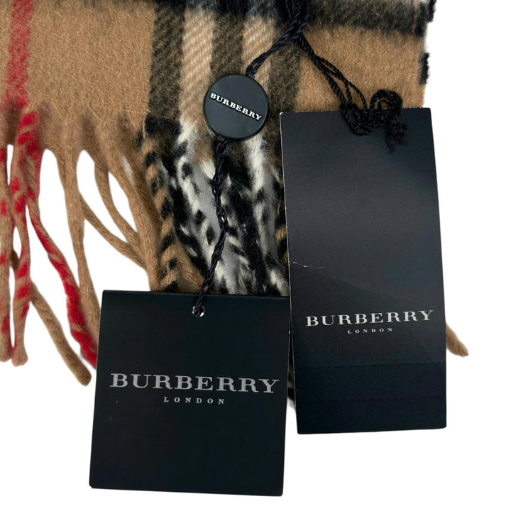 Pristine BURBERRY LONDON Scarf Nova Check beige cashmere Women 11113135