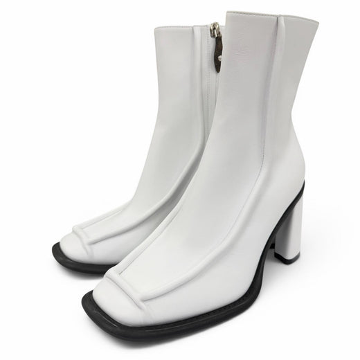 Excellent LOUIS VUITTON Ankle boots Berlin Line white leather Women 37