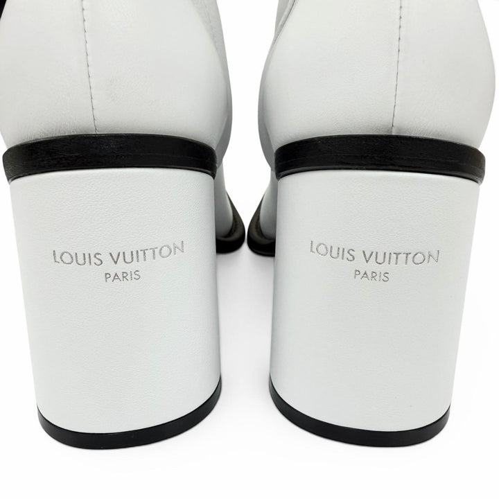 Excellent LOUIS VUITTON Ankle boots Berlin Line white leather Women 37