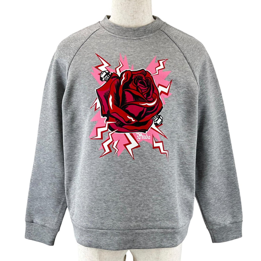 Great PRADA sweat Frankenstein Rose Trainer gray cotton mens M 134592