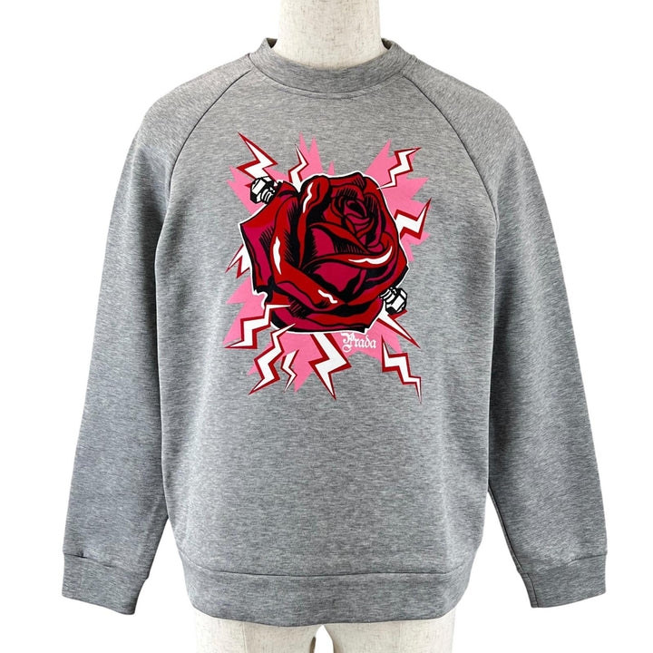 Great PRADA sweat Frankenstein Rose Trainer gray cotton mens M 134592