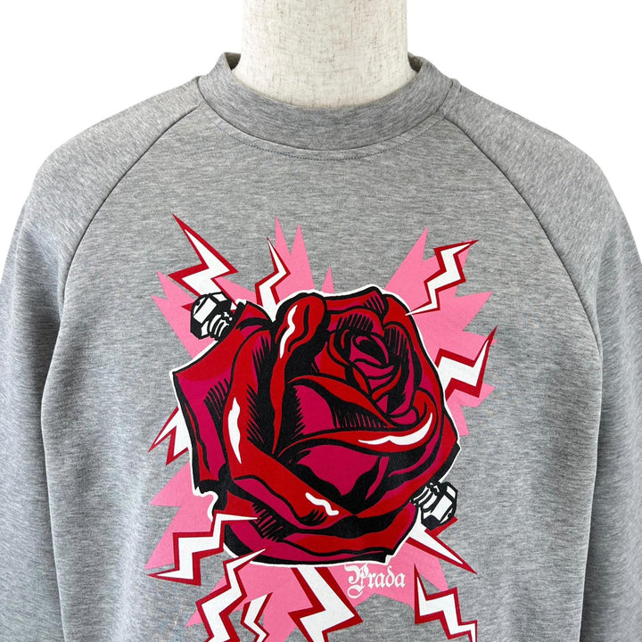 Great PRADA sweat Frankenstein Rose Trainer gray cotton mens M 134592