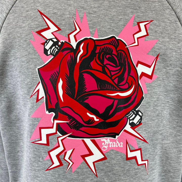 Great PRADA sweat Frankenstein Rose Trainer gray cotton mens M 134592