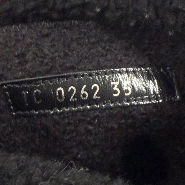 Great LOUIS VUITTON boots snowdrop line LV logo shearling black Mouton Women 35