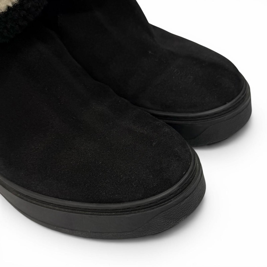 Great LOUIS VUITTON boots snowdrop line LV logo shearling black Mouton Women 35