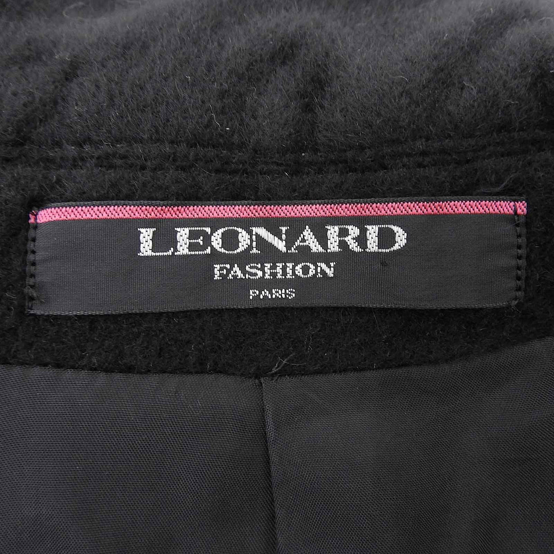 Excellent LEONARD FASHION coat Logo button black Angola Women 42