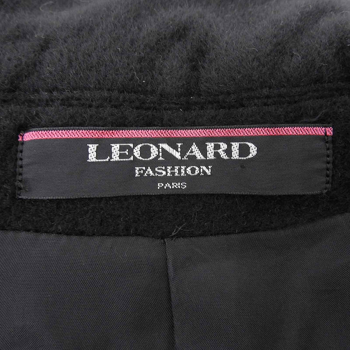 Excellent LEONARD FASHION coat Logo button black Angola Women 42