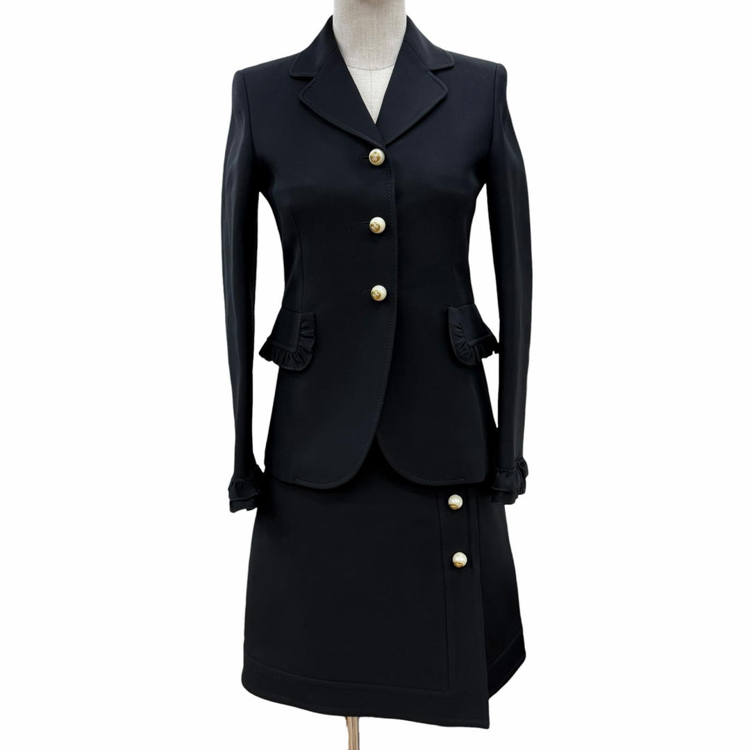 Discounted Great GUCCI two-piece set black wool Women 36 432417 430579