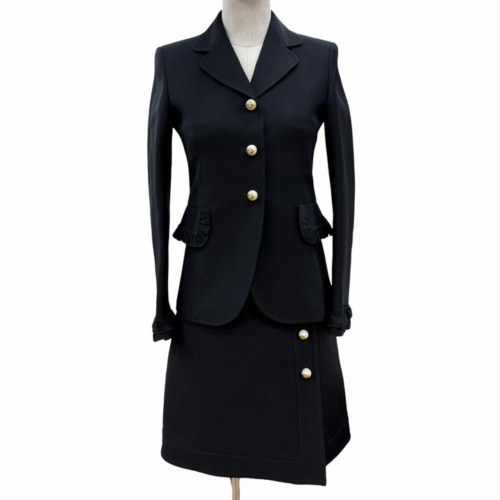 Discounted Great GUCCI two-piece set black wool Women 36 432417 430579
