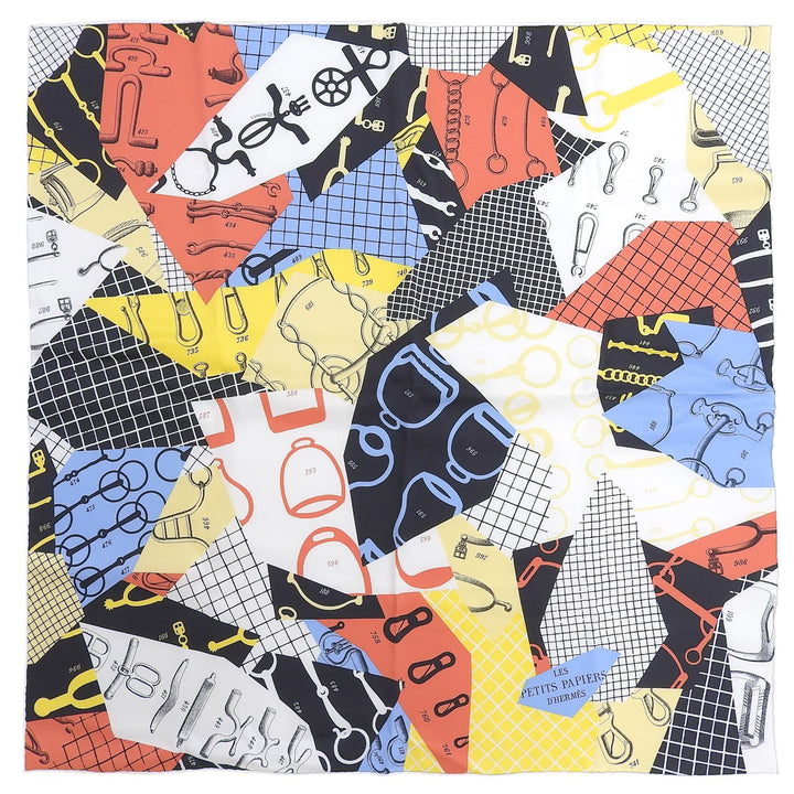 Excellent HERMES scarf Carré 70 Les Petit Papier'd Multi silk Women