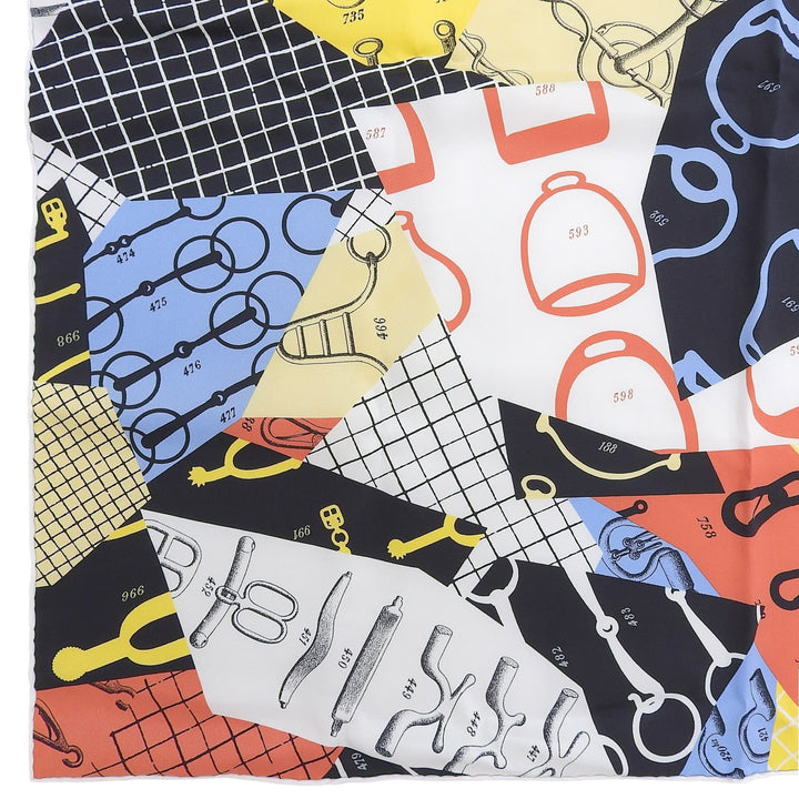 Excellent HERMES scarf Carré 70 Les Petit Papier'd Multi silk Women
