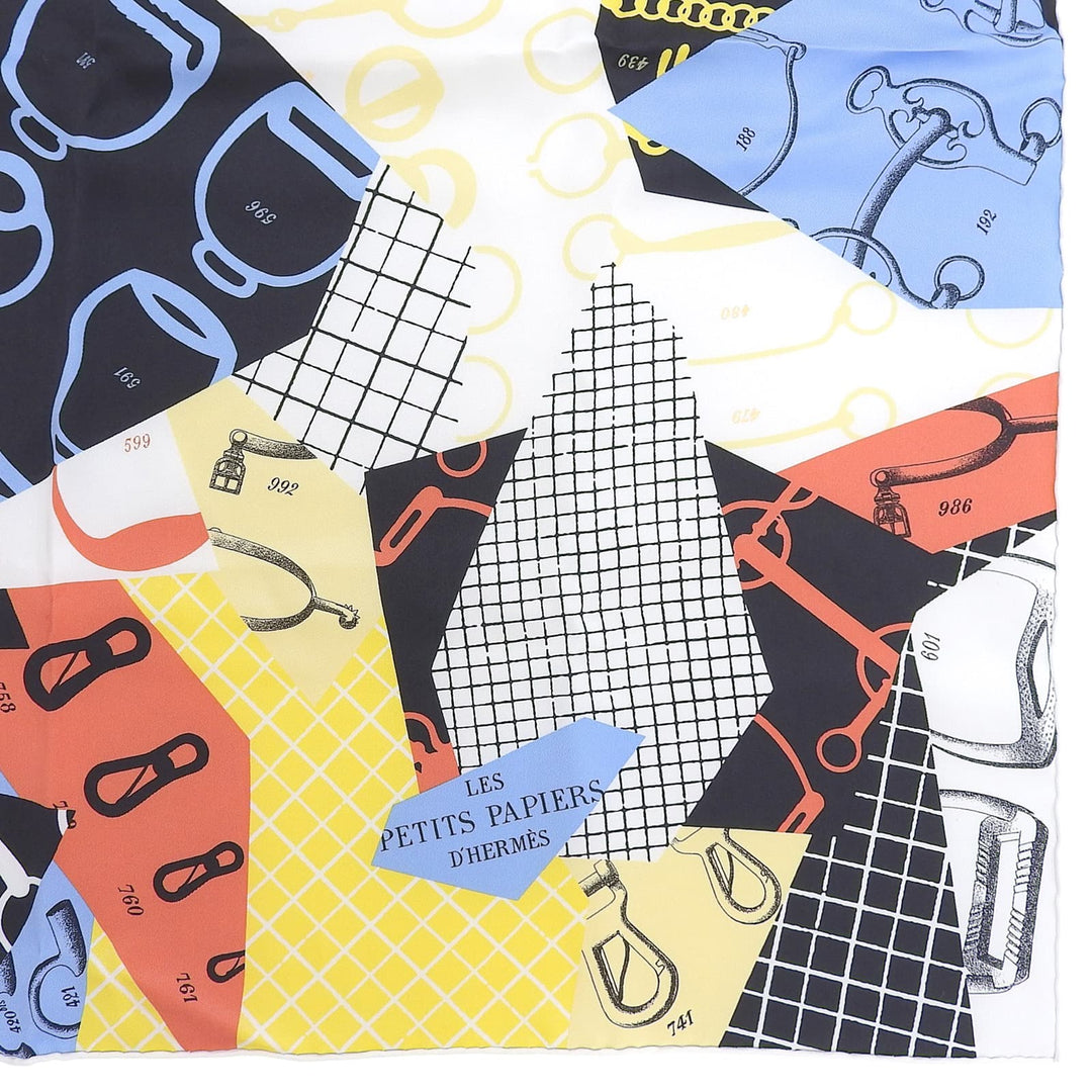 Excellent HERMES scarf Carré 70 Les Petit Papier'd Multi silk Women