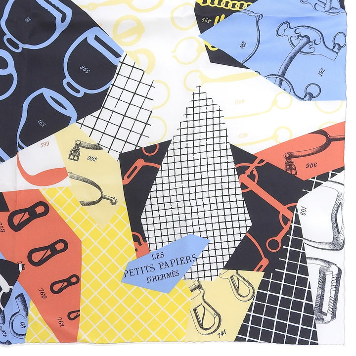 Excellent HERMES scarf Carré 70 Les Petit Papier'd Multi silk Women