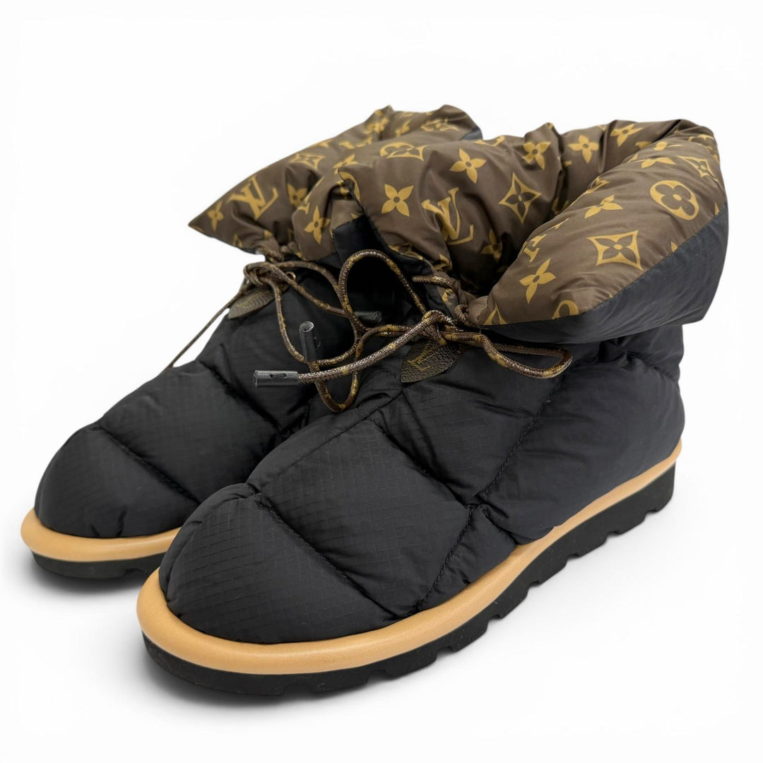 Great LOUIS VUITTON short boots Monogram snow boots black Women 38