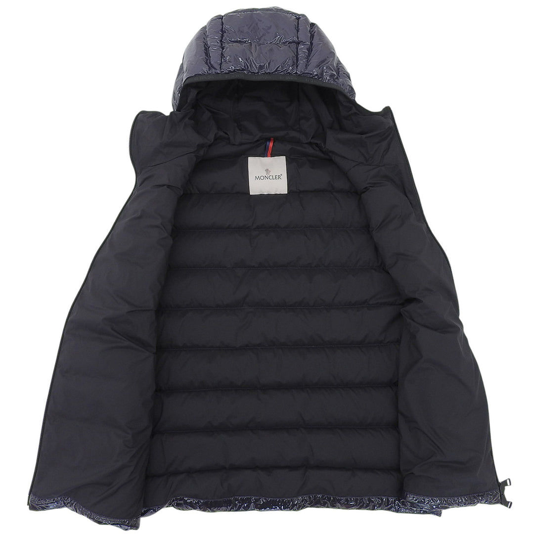 Pristine MONCLER Down vest LAUTARET Logo patch Double zip Navy Nylon mens 2