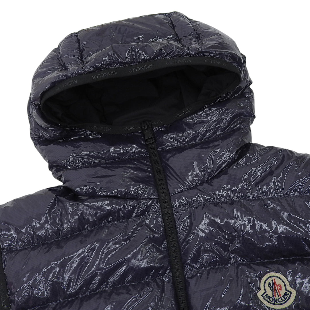 Pristine MONCLER Down vest LAUTARET Logo patch Double zip Navy Nylon mens 2