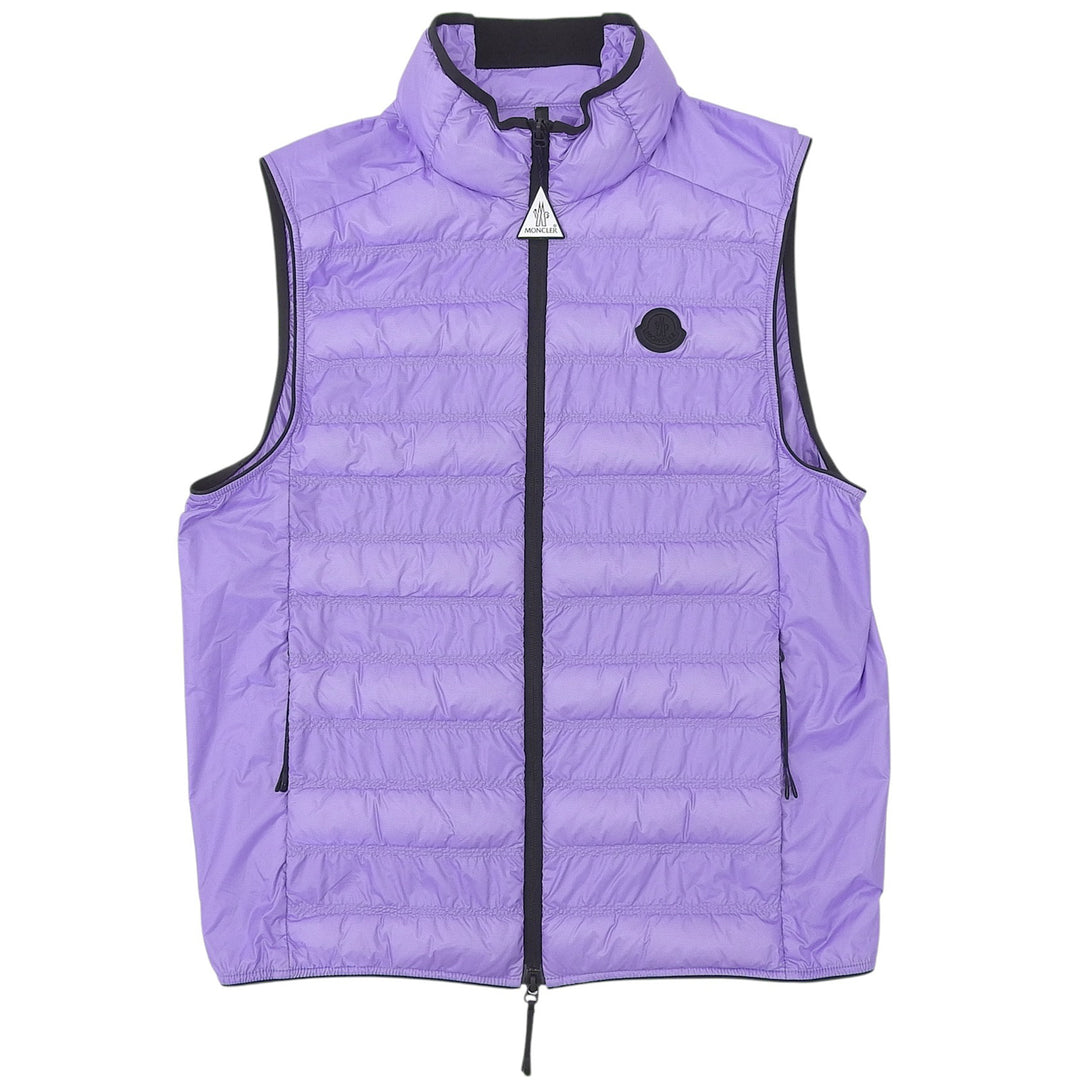 Pristine MONCLER Down vest LAUTARET Logo patch Double zip Purple Nylon mens 2
