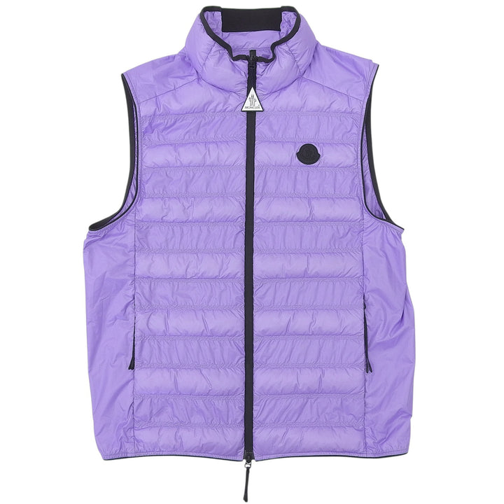 Pristine MONCLER Down vest LAUTARET Logo patch Double zip Purple Nylon mens 2