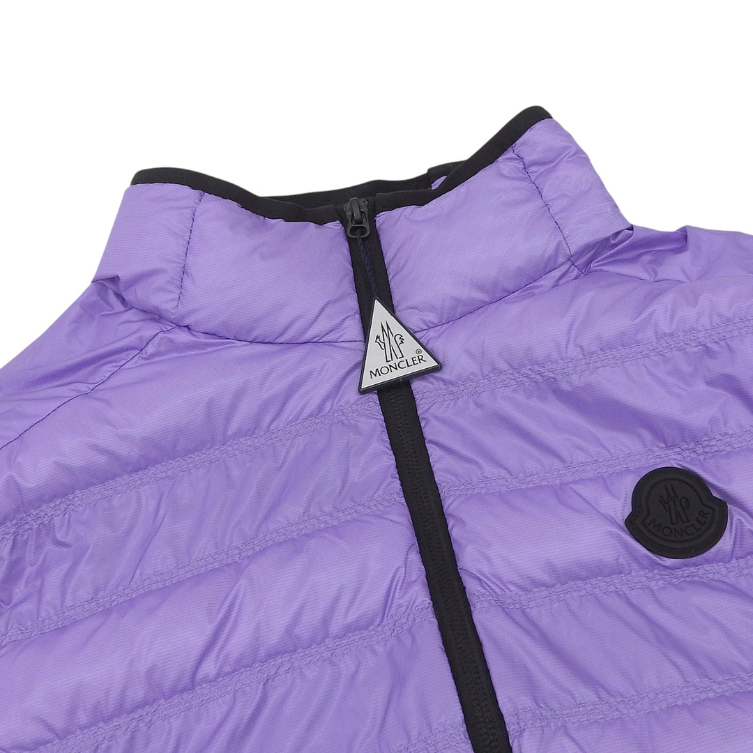 Pristine MONCLER Down vest LAUTARET Logo patch Double zip Purple Nylon mens 2
