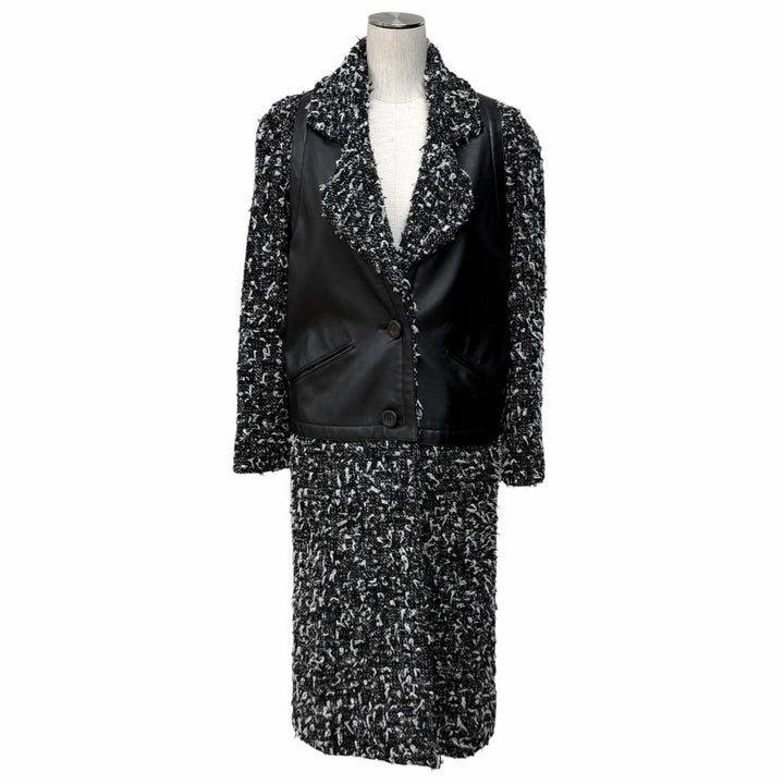Excellent CHANEL coat black wool Women 34 P62088